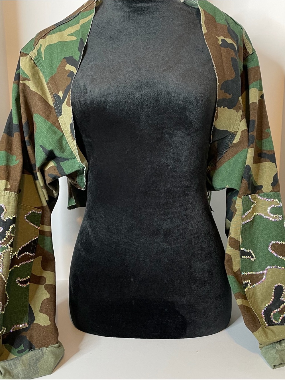 Camo Cropped Bomber Shrug - Women's